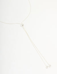 Silver Ball Zipper Lariat Necklace - link has visual effect only