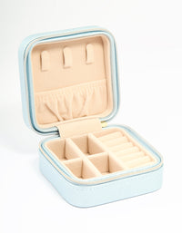 Metallic PU Leather Pebbled Square Jewellery Box - link has visual effect only