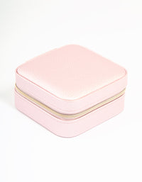 Metallic PU Leather Square Jewellery Box - link has visual effect only