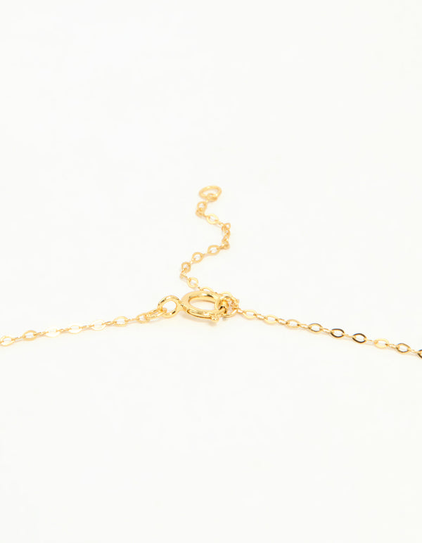 Gold Plated Sterling Silver Cubic Zirconia Pavé Star Necklace