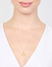 Gold Plated Sterling Silver Flower Necklace - link has visual effect only