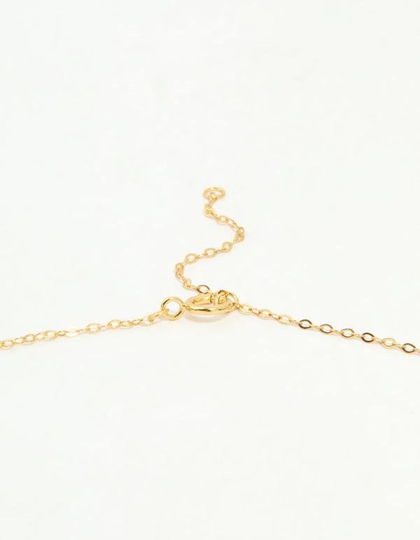 Gold Plated Sterling Silver Flower Necklace