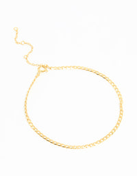 Gold Plated Sterling Silver Curb Chain Mini Bracelet - link has visual effect only
