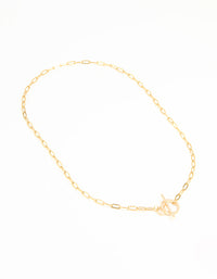 Waterproof Gold Plated Stainless Steel Cubic Zirconia T & O Necklace - link has visual effect only