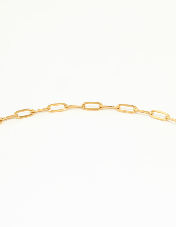 Waterproof Gold Plated Stainless Steel Cubic Zirconia T & O Necklace