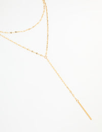 Waterproof Gold Plated Stainless Steel Layered Chain Y-Necklace - link has visual effect only