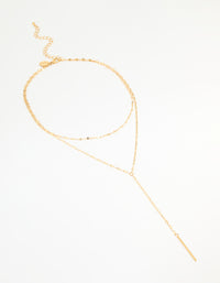Waterproof Gold Plated Stainless Steel Layered Chain Y-Necklace - link has visual effect only