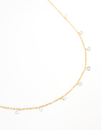 Waterproof Gold Plated Stainless Steel Cubic Zirconia Waist Chain - link has visual effect only