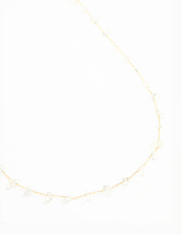 Waterproof Gold Plated Stainless Steel Clear Semiprecious Stone Waist Chain - link has visual effect only