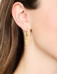 Gold Small Wrap Mesh Hoop Earrings - link has visual effect only