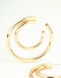 Gold Double Inner Hoop Earrings - link has visual effect only