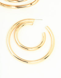 Gold Double Inner Hoop Earrings - link has visual effect only
