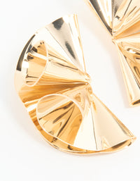 Gold Ripple Fan Stud Earrings - link has visual effect only