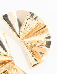 Gold Ripple Fan Stud Earrings - link has visual effect only