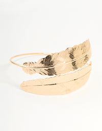 Gold Double Feather Arm Cuff - link has visual effect only