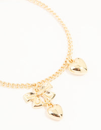 Mixed Metals Bow & Heart Bracelets 2-Pack - link has visual effect only