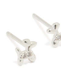 Sterling Silver Cubic Zirconia Balloon Dog Stud Earrings - link has visual effect only