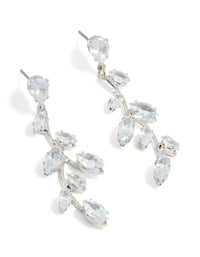 Silver Cubic Zirconia Vine Drop Earrings - link has visual effect only