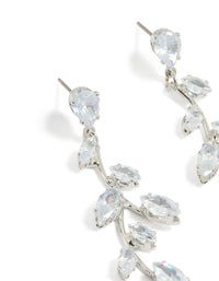 Silver Cubic Zirconia Vine Drop Earrings - link has visual effect only