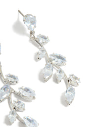 Silver Cubic Zirconia Vine Drop Earrings - link has visual effect only