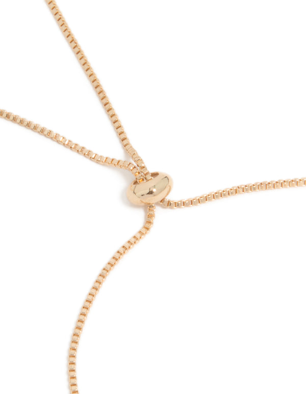 Gold Cubic Zirconia Butterfly & Flower Toggle Bracelet
