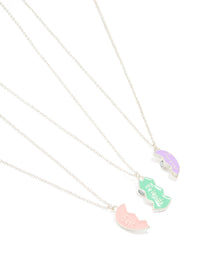 Kids Silver Friends Forever Necklaces 3-Pack - link has visual effect only