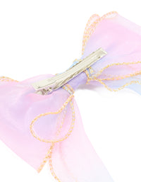 Kids Pink & Purple Ombre Fabric Bow Clip - link has visual effect only