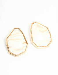 Gold Geometric Stone Stud Earrings - link has visual effect only
