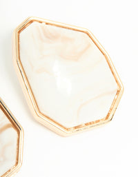 Gold Geometric Stone Stud Earrings - link has visual effect only