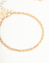 Gold Chain & Red Flower Bracelets 3-Pack - link has visual effect only