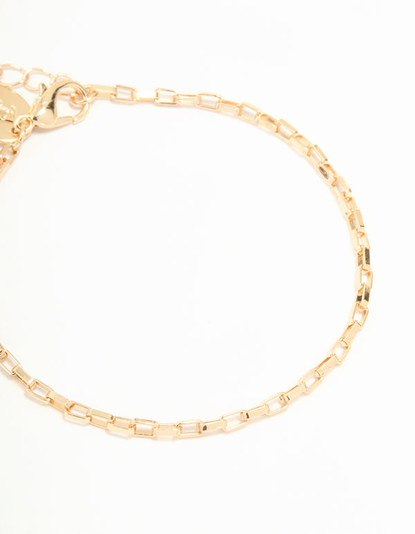 Gold Chain & Red Flower Bracelets 3-Pack