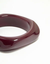 Dark Red Acrylic Square & Oval Bangle - link has visual effect only