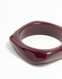 Dark Red Acrylic Square & Oval Bangle - link has visual effect only