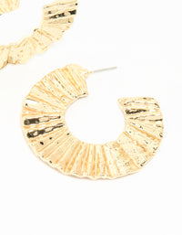 Gold Flat Crinkle Hoop Earrings - link has visual effect only