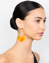 Gold Orange Petal Large Hoop Earrings - link has visual effect only