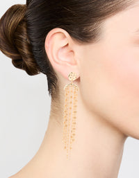 Gold Molten Chain Drop Earrings - link has visual effect only