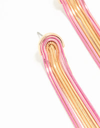 Gold Pink Cupchain Drop Earrings - link has visual effect only