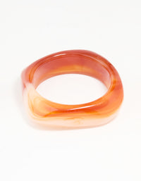 Orange Acrylic Square & Oval Bangle - link has visual effect only