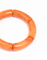 Orange Acrylic Bamboo Stretch Bracelets 3-Pack - link has visual effect only