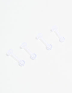 Clear Flat Back Earrings 4-Pack