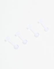 Clear Flat Back Earrings 4-Pack