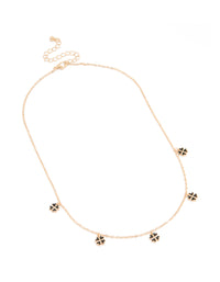 Gold & Black Clovers Necklace - link has visual effect only