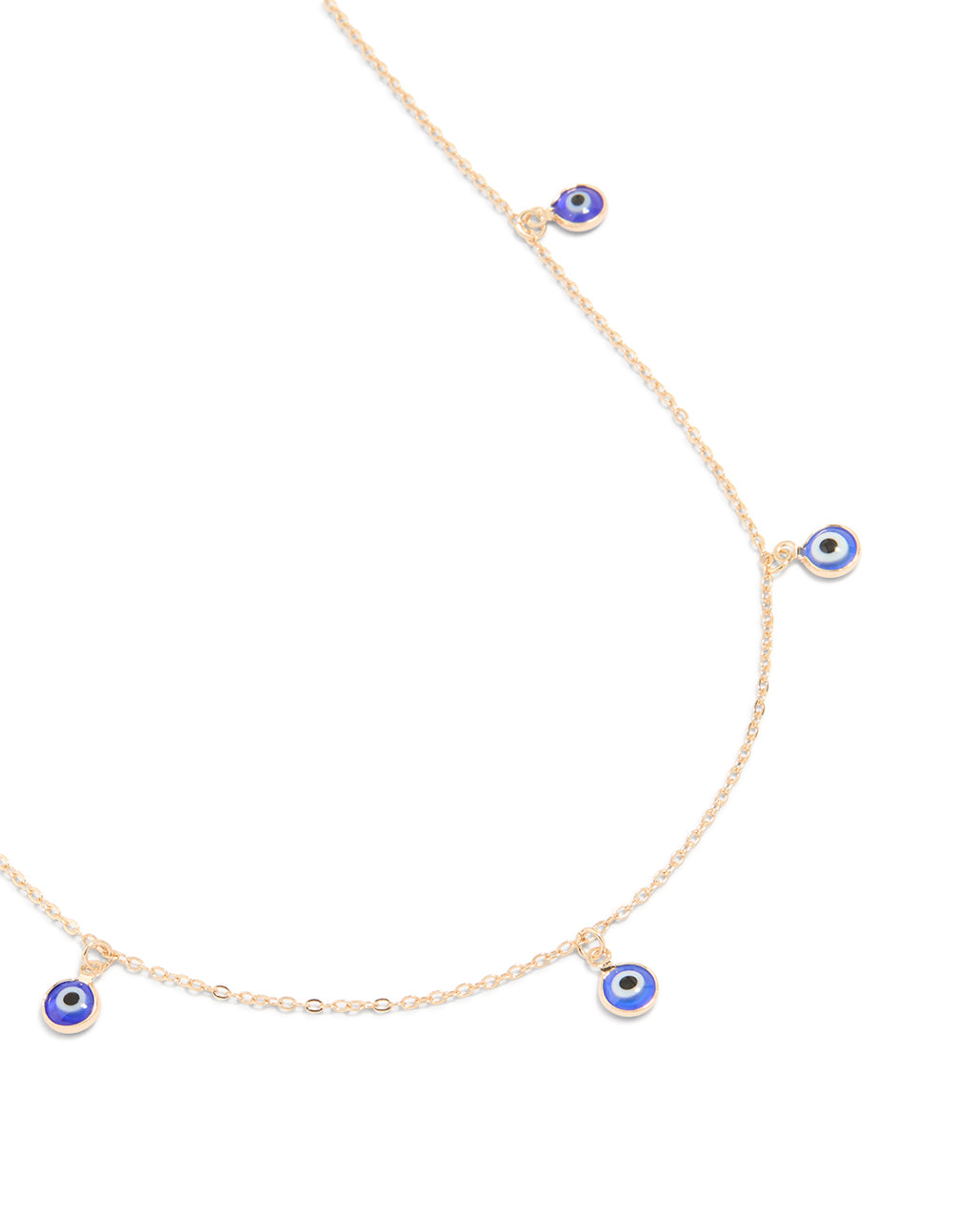 Gold Enamel Evil Eye Necklace