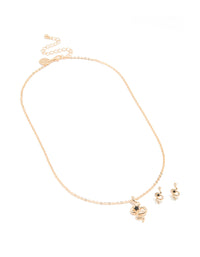 Gold Snake Necklace & Earrings Set - link has visual effect only