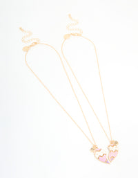 Kids Gold BFF Heart Necklaces 2-Pack - link has visual effect only
