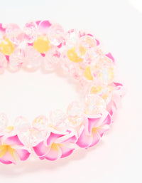 Kids Beaded Frangipani Flower Stretch Bracelet - link has visual effect only