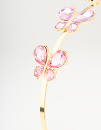 Kids Gold Pink Butterfly Headband - link has visual effect only