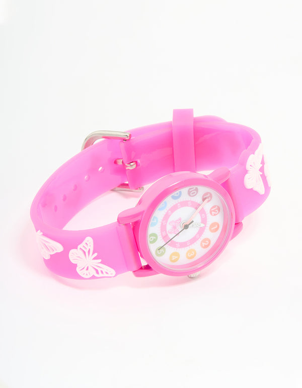 Kids Pink Butterfly Watch