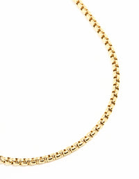 Waterproof Gold Plated Stainless Steel Round Box Chain Short Necklace - link has visual effect only
