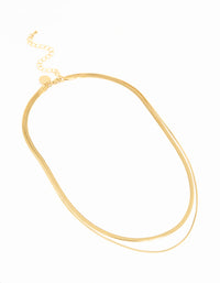 Waterproof Gold Plated Stainless Steel Snake Chain Fine Layered Necklace - link has visual effect only